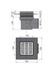 ������� ���� Alcaplast APV12 (150x150/110) ���.��������, ������� ����.�����, ������ �����������