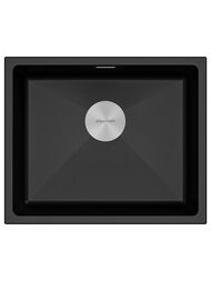 Мойка LUMI 55UNI, IT-GRANIT, LU55-BL, черный гранит, 555х460, Paulmark