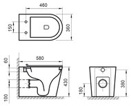 ������ ���������� BelBagno Flay-R 580x360x430 ������������, ������ � ���������, ����� BB1003CBR
