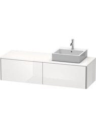 Тумба под раковину справа Duravit XSquare 1600х400х548 подвесная, 2 ящика, белый глянец XS4904R2222