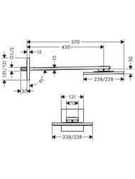 Верхний душ Axor ShowerSolutions 35306000 (250х250) настенный, 1jet, 1 режим, держатель, хром