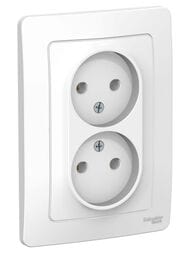 Розетка Systeme Electric BLANCA скрыт.уст. двойная без заземл. без шторок 16А 250В белый BLNRS000021