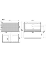 ����� ��� �������� SANCOS Snob R (890�445�500) ���������, 2 �����, Bianco SNR90W