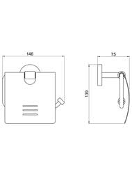 Держатель для туалетной бумаги Aquatek Бетта AQ4609MB подвесной, с крышкой, цвет: черный матовый