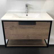 Тумба COMFORTY Бонн-75 (755х520х465) подвесная, с раковиной, дуб темный 00-00006487