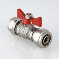 Кран шаровый 16х16мм VALTEC BASE под обжим, красная бабочка VT.343.N.1616 — изображение 2