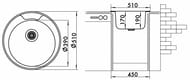 Мойка врезная Ukinox Favorit D510 полированная нерж. сталь 0,8мм, слив 3 1/2, FAP 510 -GT8K 0C