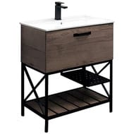 Тумба COMFORTY Бредфорд-75 (755х870х465) напольная,с раковиной, дуб темный 00-00008074