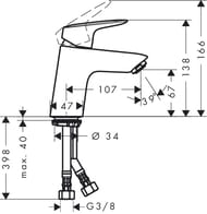 ��������� Hansgrohe Logis 71077000 ��� �����������, ������ ����. �����, ������� ������ PushOpen