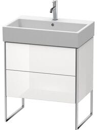 Тумба под раковину Duravit XSquare 684х491х460 напольная, 2 ящика, белый глянец XS447402222 — миниатюра 1
