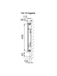 Радиатор стальной Lemax Valve Compact Hygiene тип 10 500х500 нижнее подкл.  153206