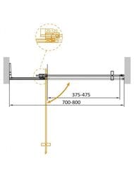 Душевая дверь CEZARES SLIDER (700-800х1950) B-1-70/80-C-GM стекло прозрачное, профиль оруж.сталь — изображение 7
