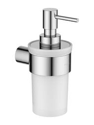 Дозатор для жидкого мыла Aquatek Лира AQ4405CR подвесной, стекло матовое, латунь, цвет: хром