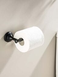 Держатель для туалетной бумаги Aquatek Классик AQ4508MB подвесной, без крышки, цвет: черный матовый
