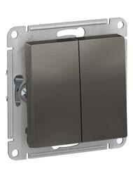 Переключатель Systeme Electric ATLASDESIGN 2-клавишный схема 6 10АХ механизм сталь ATN000965