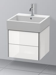 Тумба под раковину Duravit XSquare 484х397х460 подвесная, 2 ящика, белый глянец XS419202222 — изображение 2