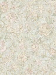 Обои виниловые на флизелине Grandeco Anastasia A55002 (1,06х10,05) цветы, зеленые (рул.)