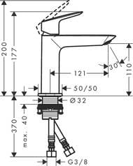 ��������� Hansgrohe Logis 71253000 ��� �����������, 110 Fine, ��� �������� ���������, ����