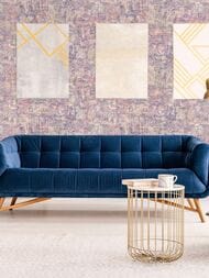 Обои виниловые на флизелине Grandeco Anastasia A54011 (1,06х10,05) город, фиолетовые (рул.)