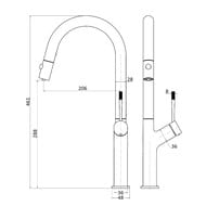 Смеситель для кухни AQUAme Cucina с выдвижным изливом, хром, AQM9905CR — изображение 11