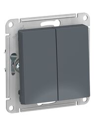 Выключатель Systeme Electric ATLASDESIGN 2-клавишный схема 5 10АХ механизм грифельATN000751