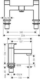 ��������� �� ���� ����� Hansgrohe Vernis Shape 71452000 �� 2 ���������, �������������, ����