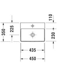 ���������� Duravit DuraSquare 450�350 ��������� ��� ���������, ��� �������� 0732450041