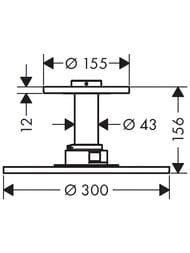 Верхний душ Axor ShowerSolutions 35304000 300м с потолочным соединением, 2jet, 2 вида струи