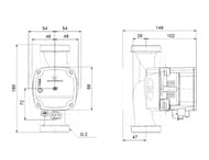 Насос циркуляционный GRUNDFOS ALPHA1 L 32-80 180, с гайками, 92542566