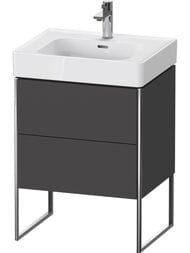 Тумба под раковину Duravit XSquare 731х584х470 напольная, 2 ящика, графит матовый XS4527049490000 — миниатюра 1