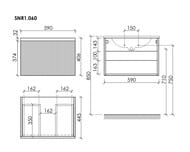Тумба подвесная SANCOS Snob R 1.0 590х445х406, 1 ящик, доводчик, Bianco , SNR1.060W — миниатюра 8