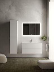 Тумба под раковину SANCOS Snob R (995x445x500) подвесная, два ящика, Bianco SNR100W