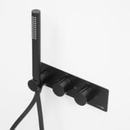 Душевая система WasserKRAFT A16160 Thermo с термостатом, верхний душ A162, черный Soft-touch