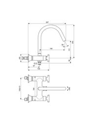 Ideal Standard JOY NEO Смеситель для ванны/душа BD160A5 настенный, двухзахватный, серый