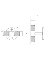 Крючок Bertocci Officina 01 настенный, двойной, никель матовый 127 7516 6050