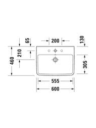 Умывальник Duravit No.1  600х460мм с переливом, белый 23756000002