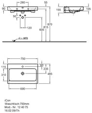 �������� Geberit iCon (750�485�155) ��������� ��� ���������, ������� 124075000