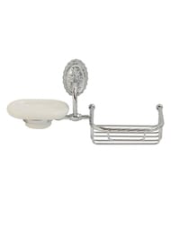 Migliore Edera Мыльница с корзинкой настенная, керамика, хром ML.EDR-60.326.CR
