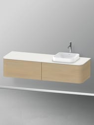 Тумба под раковину справа Duravit Happy D.2 Plus 1600х408х550 2 ящика, дуб средиземн. HP4934R7171 — изображение 2
