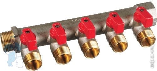 *Коллектор 3/4\" на 5 подв. 1/2\"Н (гребенка) | Афоня.рф, цена 563 руб.