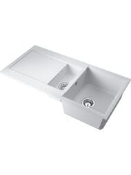 Мойка Omoikiri SAKAIME 100-2-WH (1000х500х200) врезная, 1,5 чаши, тетогранит, цвет-белый 4993895