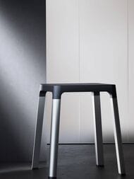 Табурет Keuco Axess для ванной комнаты, алюминий серебристый анодированный/черный 35082170037