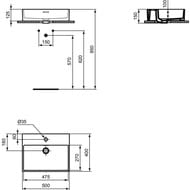 ��������-���� Ideal Standard EXTRA 50 �� (500�400�150) ������� , � ���������� ��� ��������� T374101