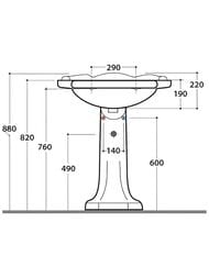 Пьедестал для раковины Globo Paestum 640х340х340 цвет: белый PA005BI