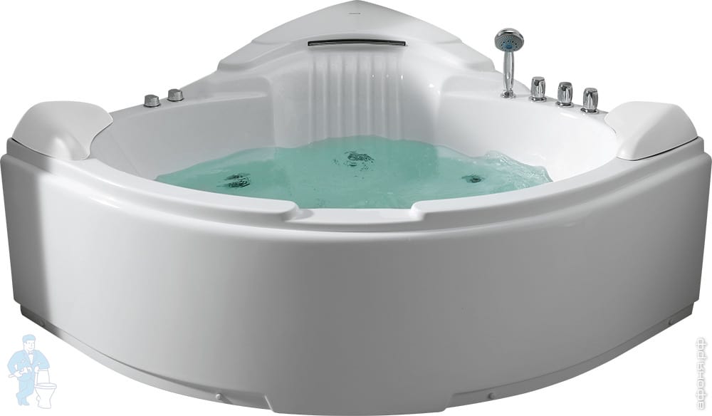 Гидромассажная угловая ванна Gemy G9082 B (1520х1520х780) | Афоня.рф, цена 95 250 руб.