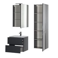 Зеркало-шкаф Aquanet Алвита 60 (600х850х170) 1 дверца, без подсветки, серый антрацит 183989