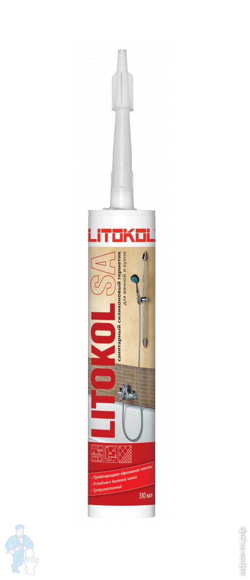 Герметик LITOKOL SA санитарный силиконовый, прозрачный 310 мл | Афоня.рф