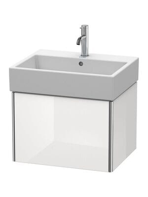 Тумба под раковину Duravit XSquare 584х397х460 подвесная, 1 ящик, белый глянец XS409302222
