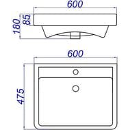Раковина Aqwella Дрея Q60 (600х475), белая 191638