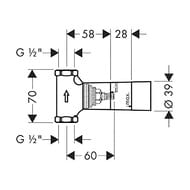 Hansgrohe ������� ����� ��������� �������, ������������ 1/2" 15974180